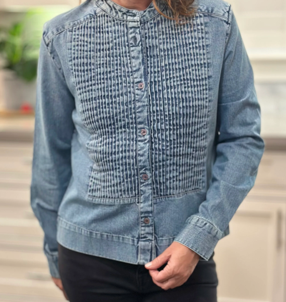Chambray Tuxedo Shirt- Stonewash