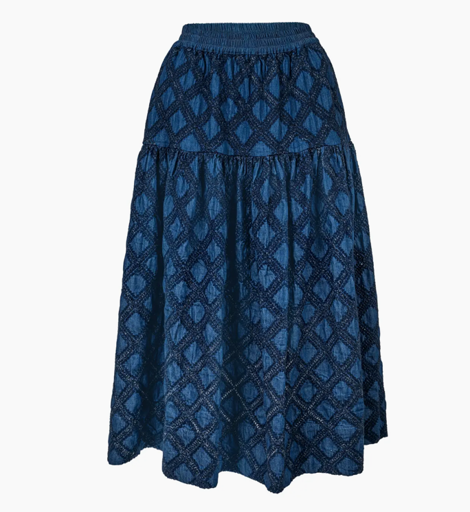 Denim Eyelet Collette Skirt