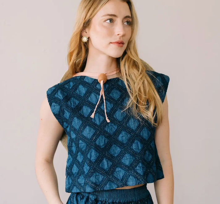 Denim Eyelet Greta Top