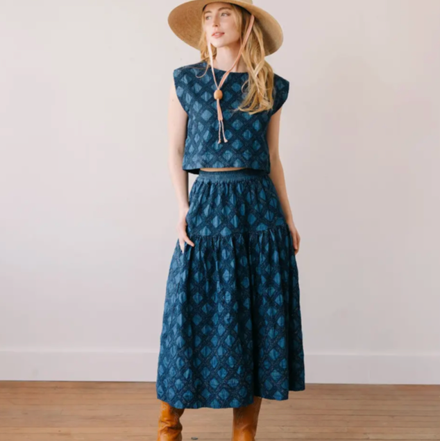 Denim Eyelet Greta Top