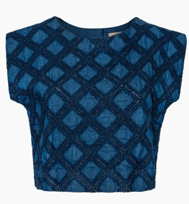 Denim Eyelet Greta Top