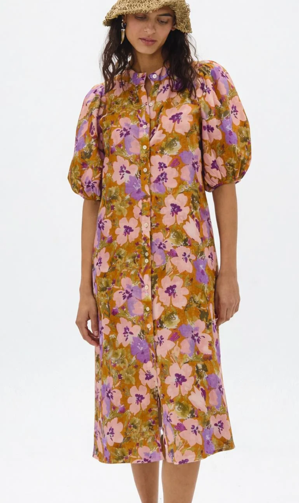 Marley Print Bubble Linen Dress