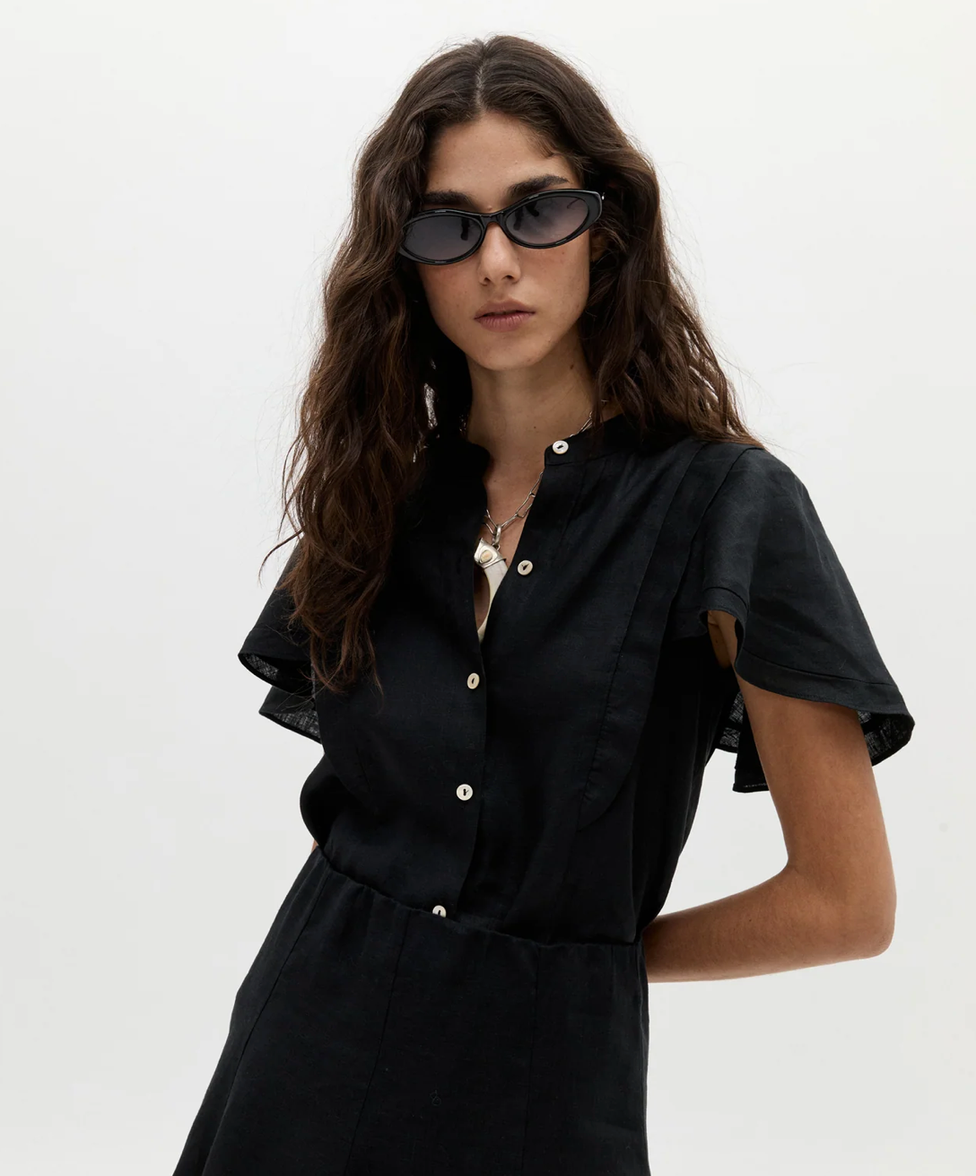 Willow Linen Shirt- Black