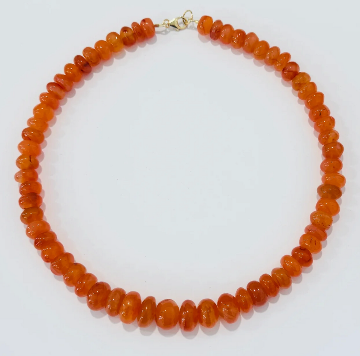 Smooth Carnelian Candy Necklace