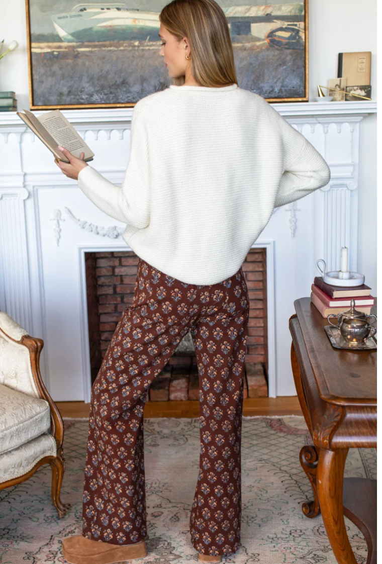 Everyday Pant- Library Flowers Cocoa