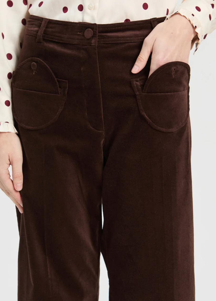 BROWN VELVET TROUSERS