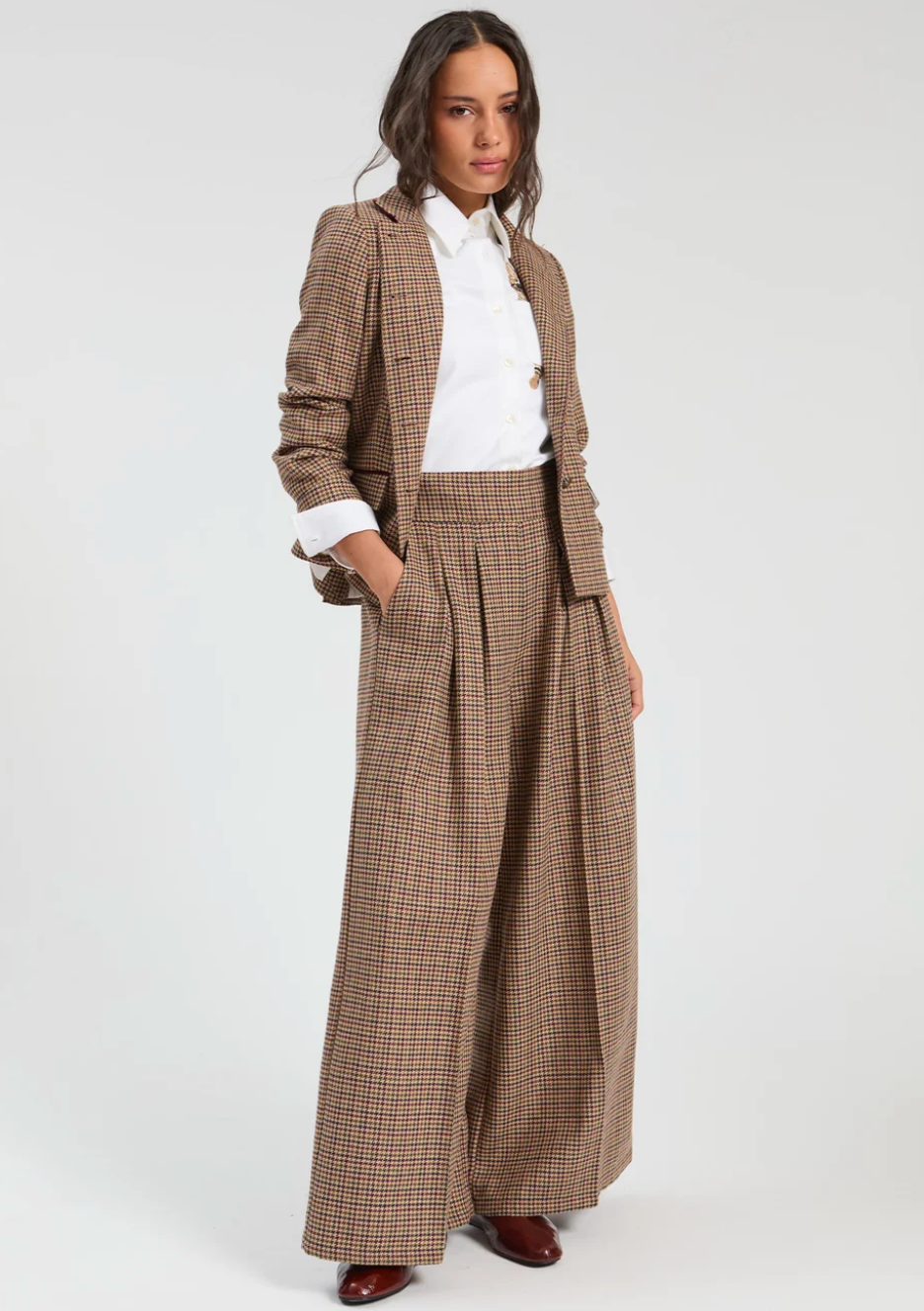 Blue and Green Plaid Trousers