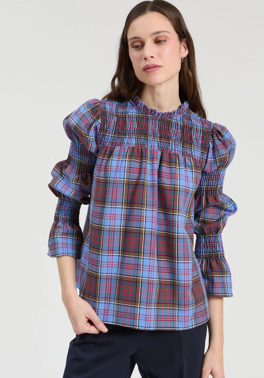 Blue Plaid Top