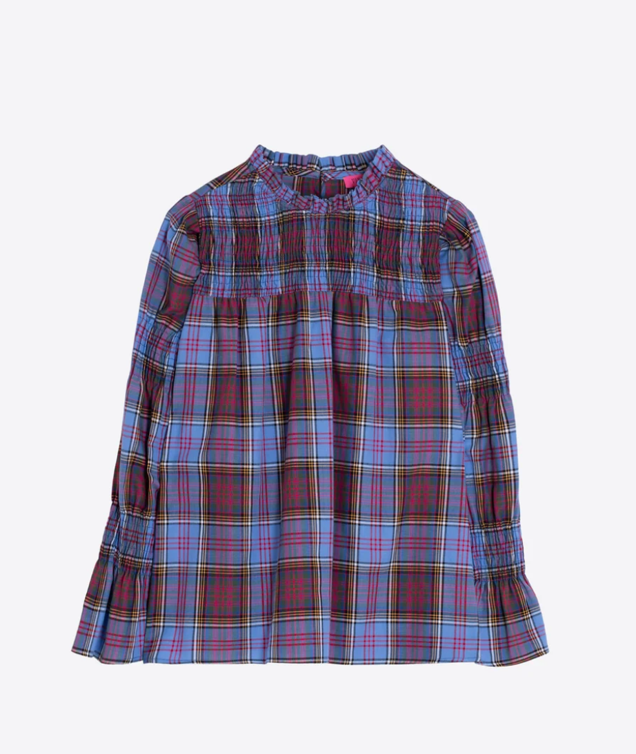 Blue Plaid Top