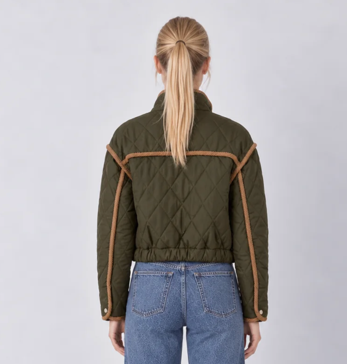 Cord Trim Quilted Jacket
