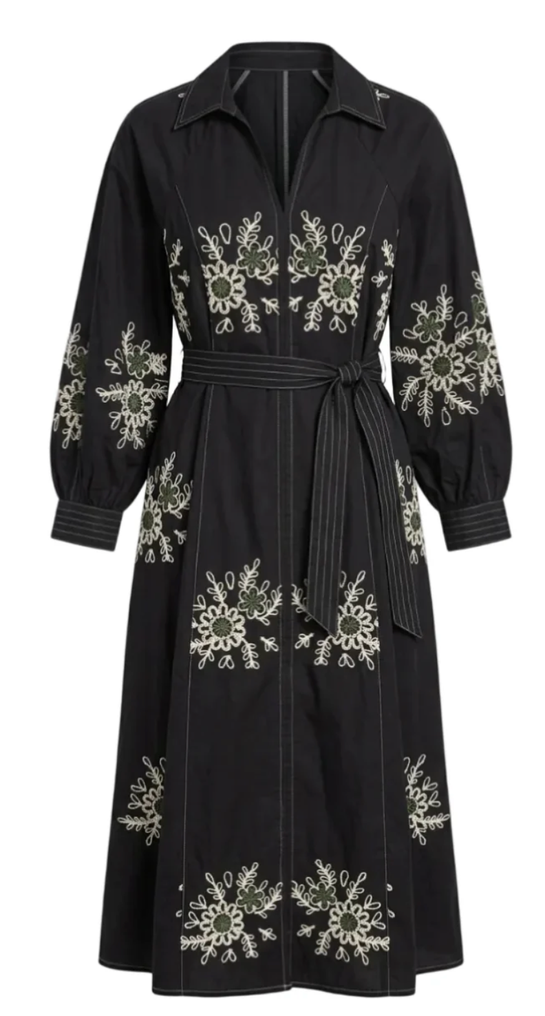 Sarah Maxi Dress Black Crewel