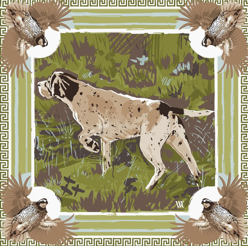 Olive Pointing Strong Silk Scarf