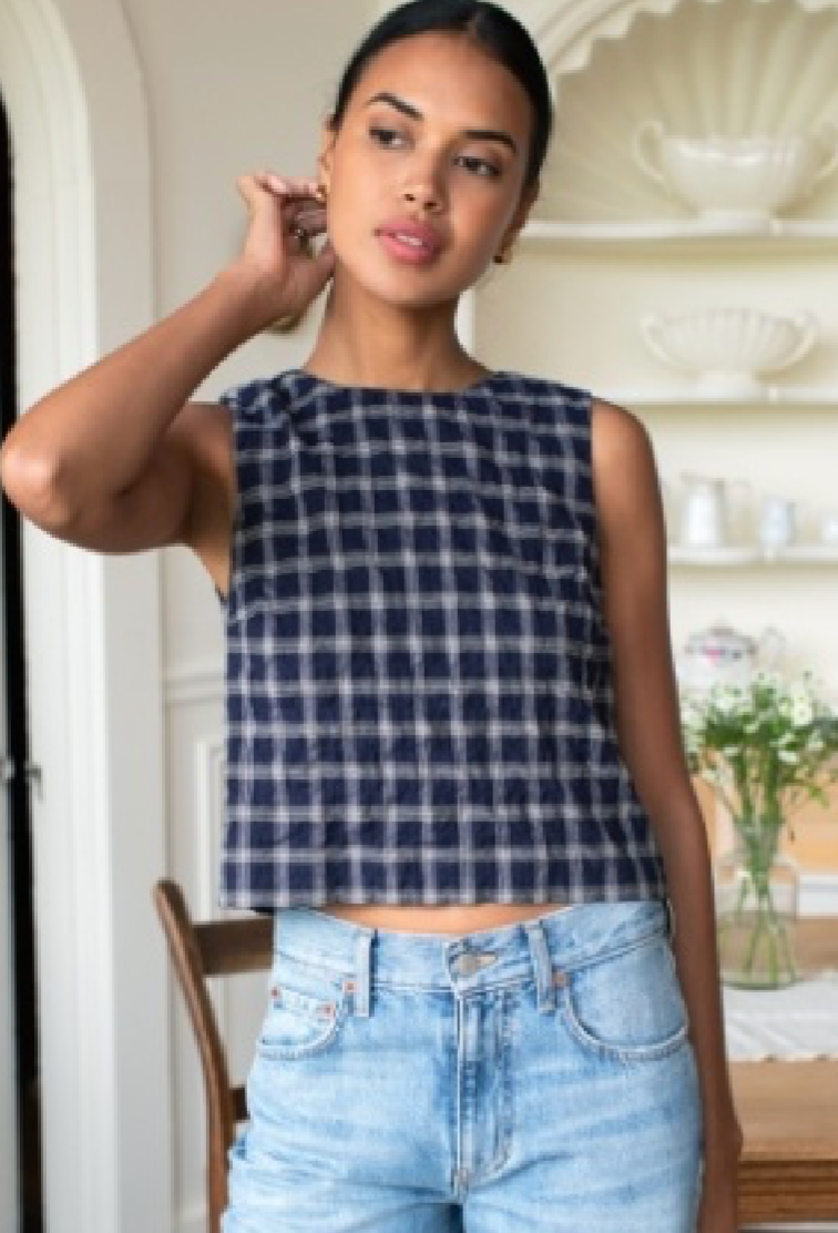 Jeanne Top - Midnight Plaid
