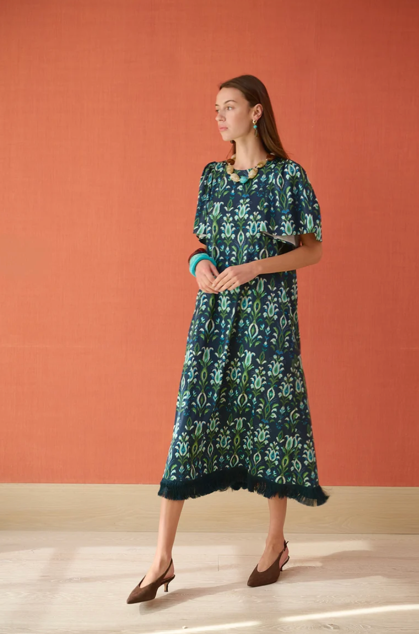 Georgia Dress- Peacock Navy
