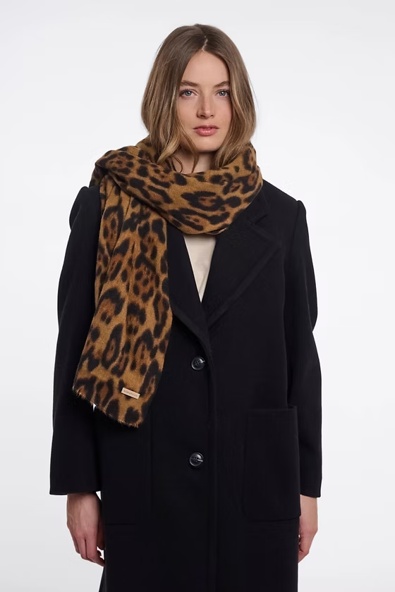 Hutton Leopard Print Scarf