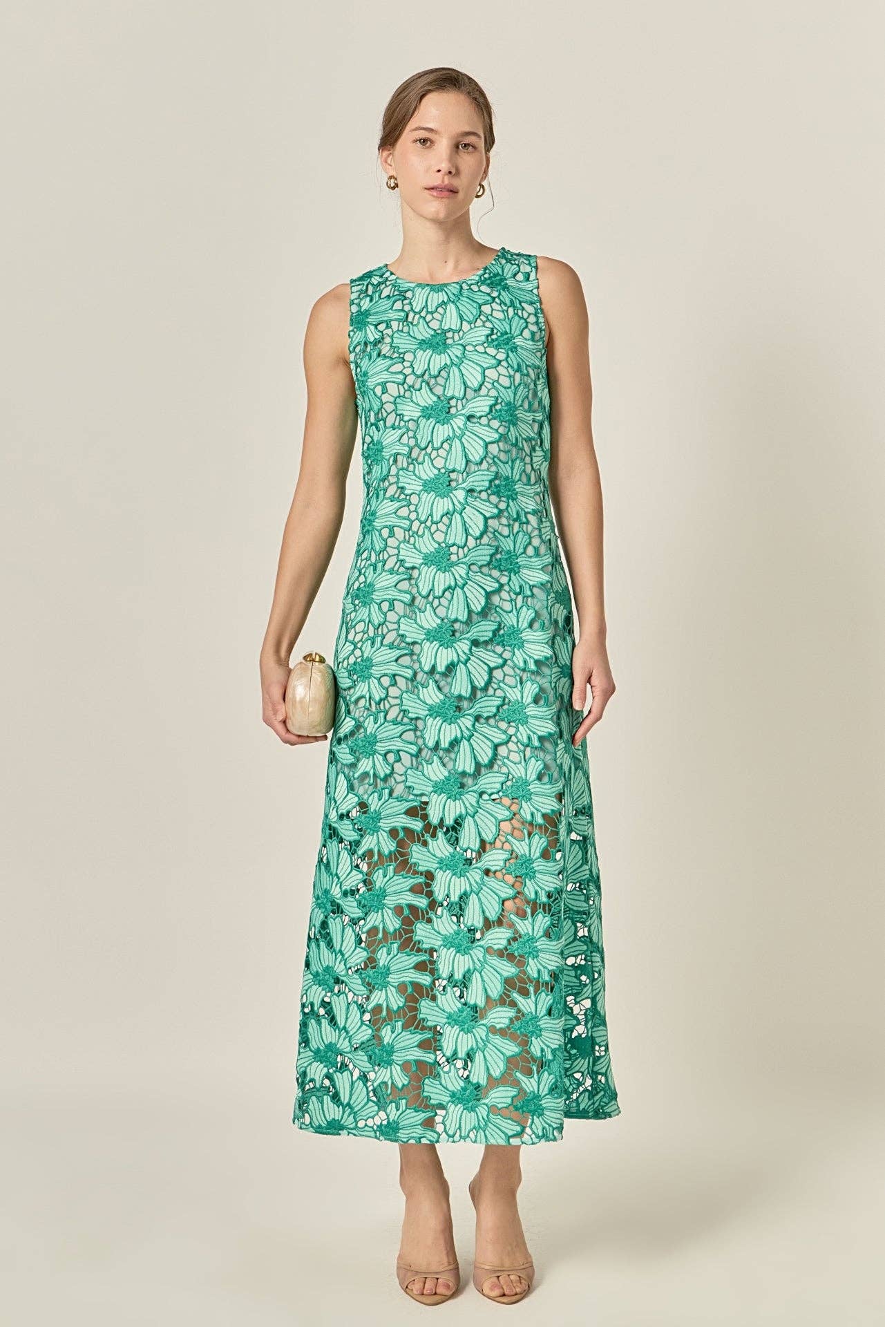 Floral Embroidered Midi Dress