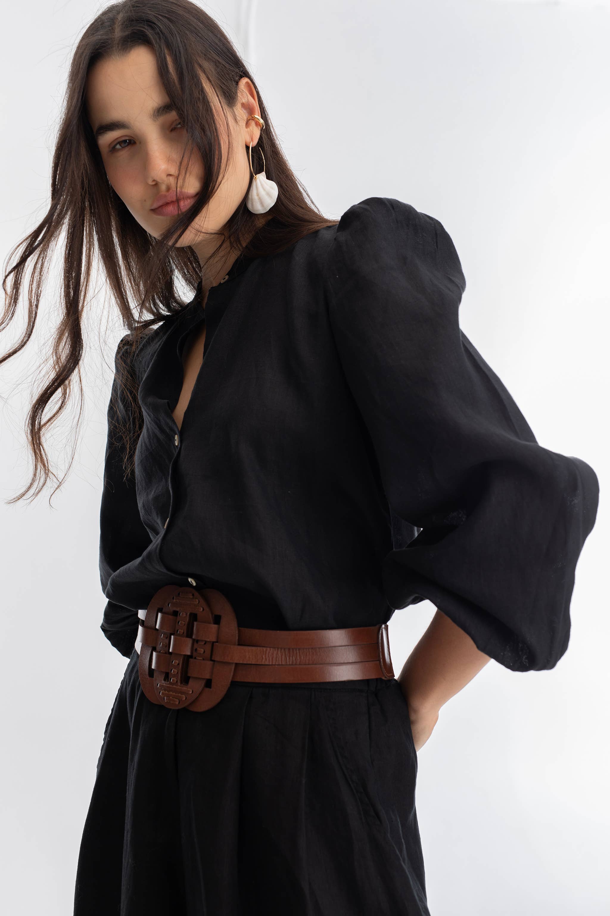 Helena Leather Belt - Brown