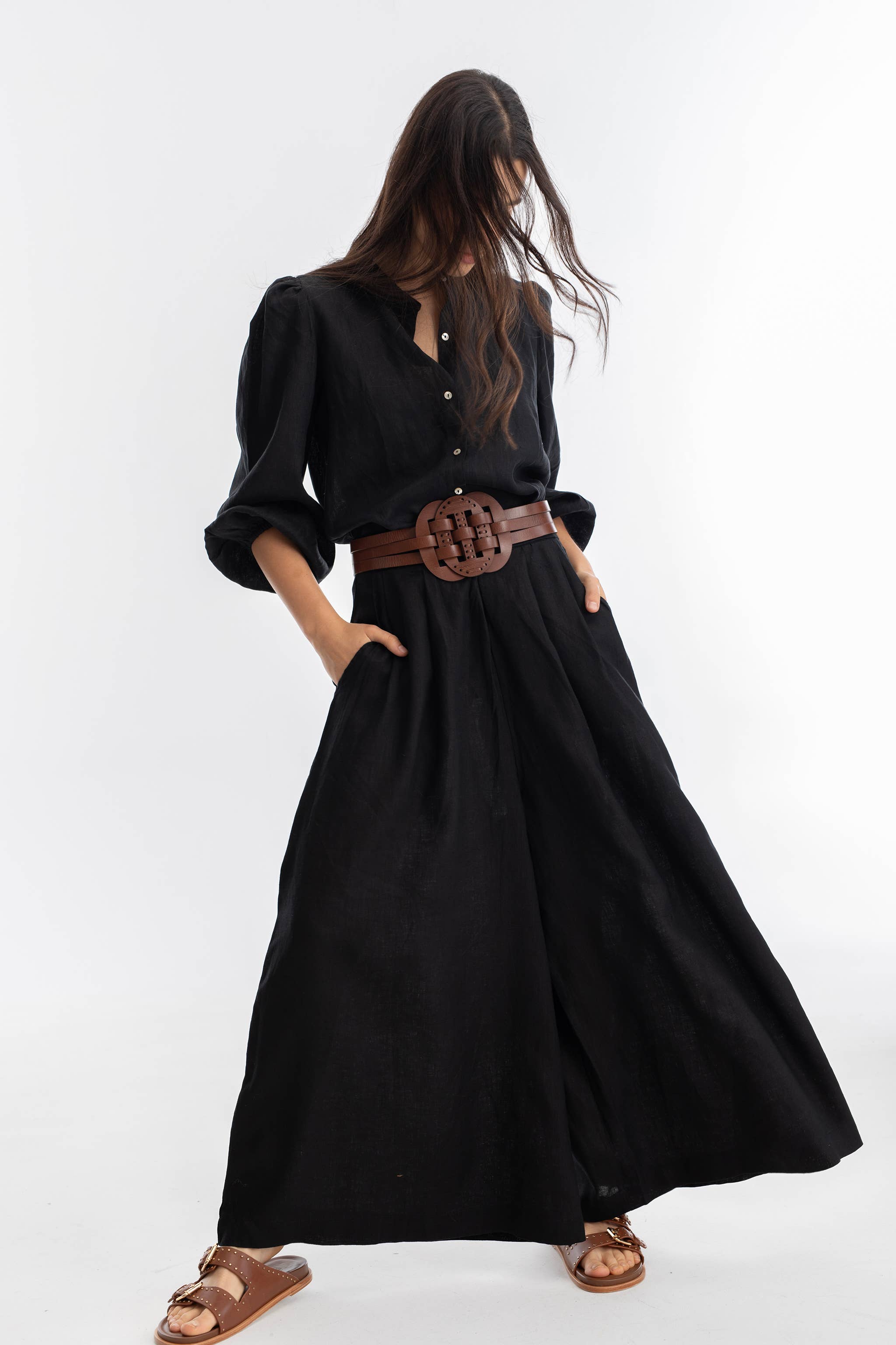 Helena Leather Belt - Brown