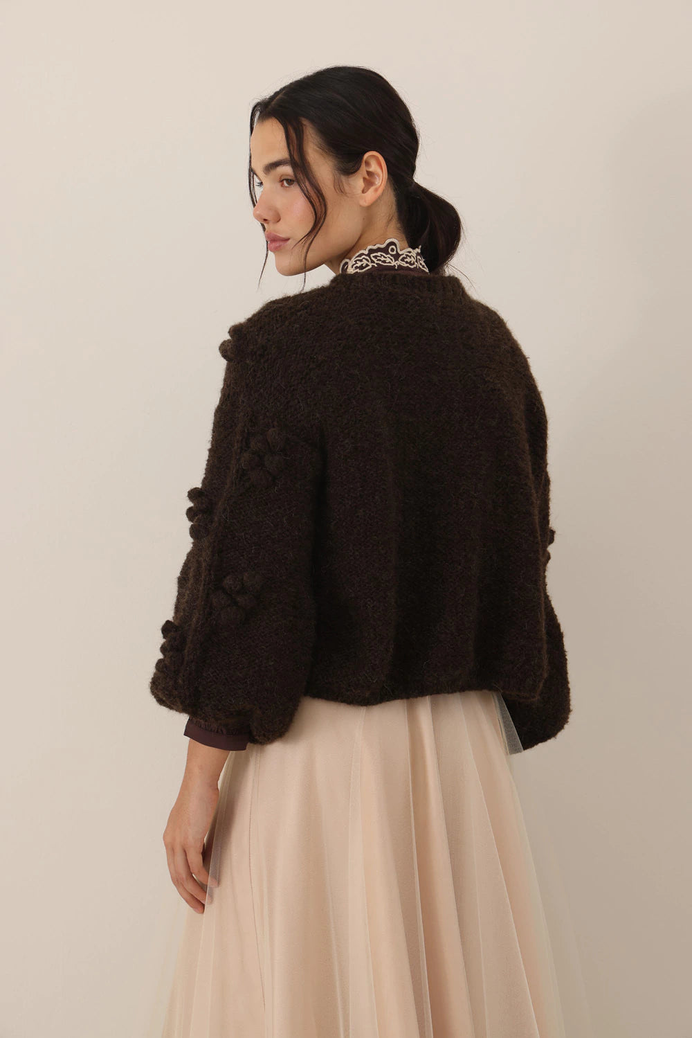 Verbena Cardigan- Marron