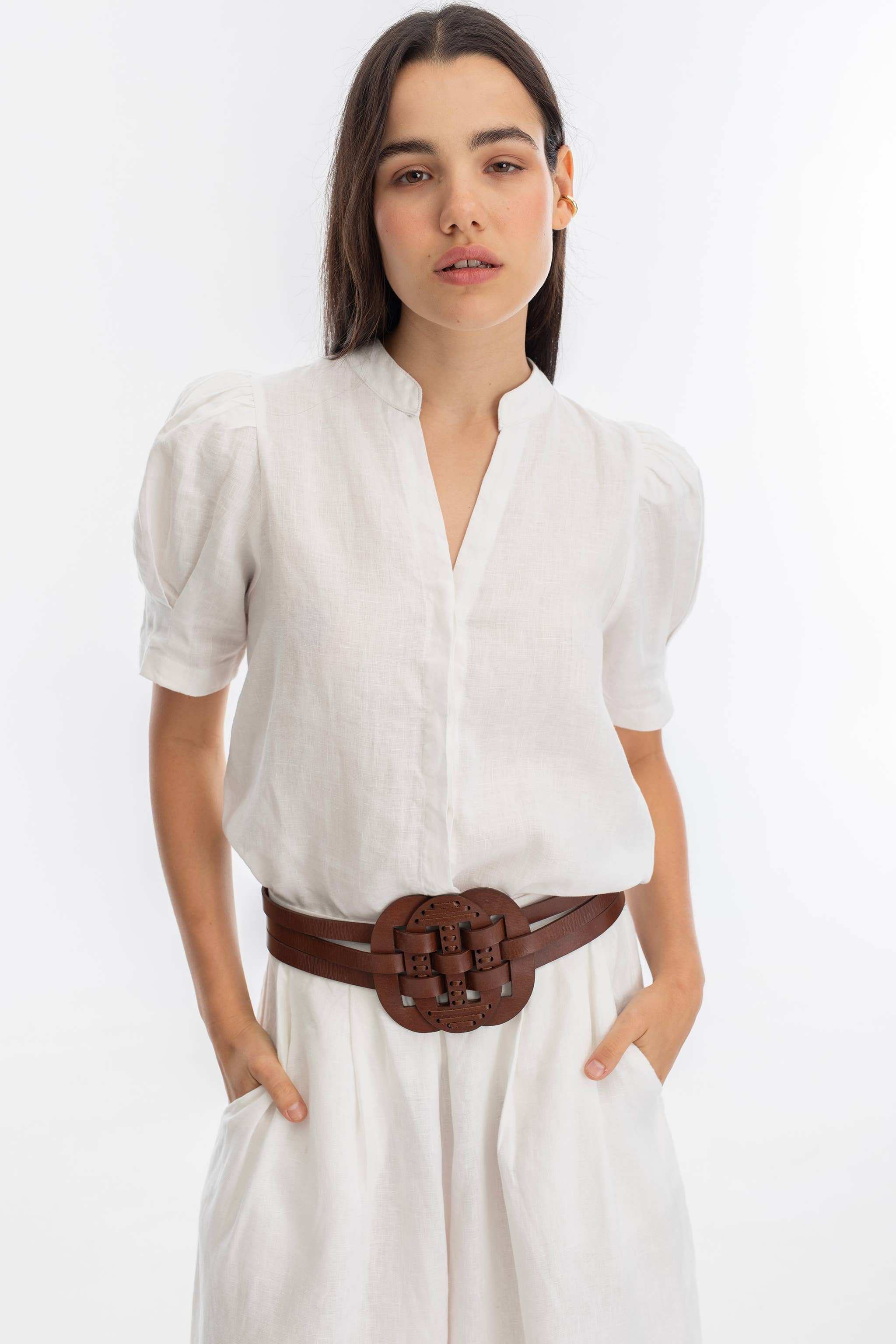 Helena Leather Belt - Brown