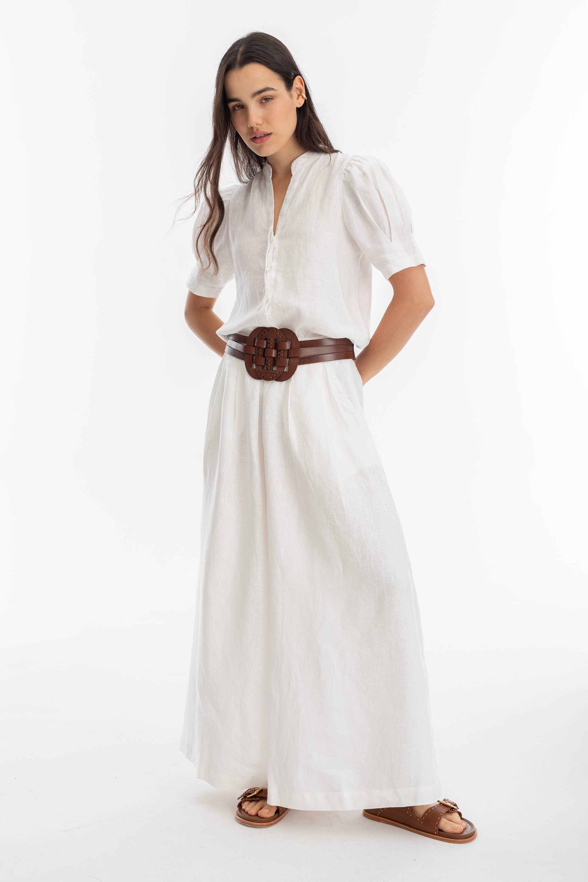 Helena Leather Belt - Brown