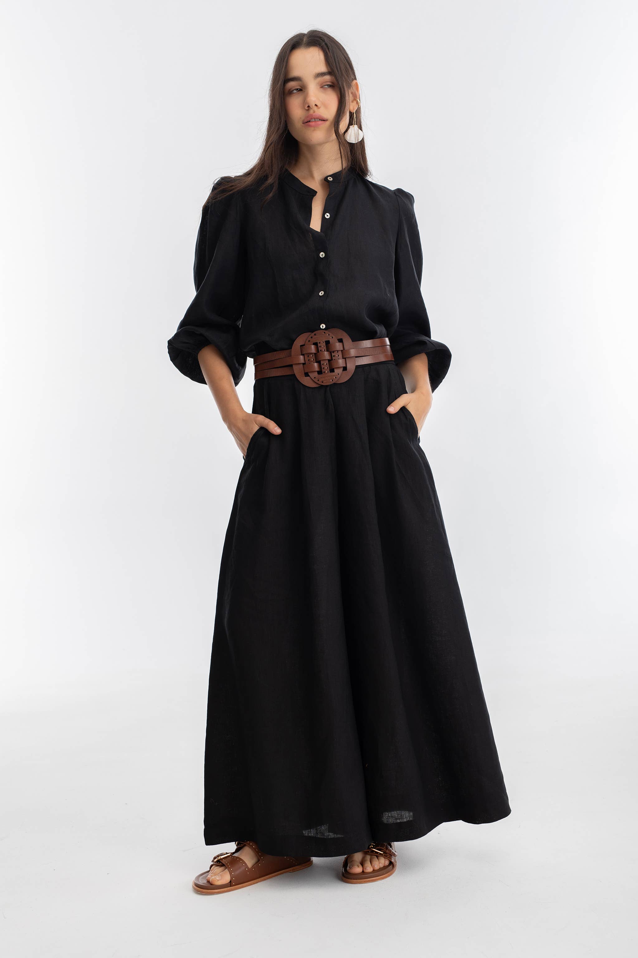 Helena Leather Belt - Brown