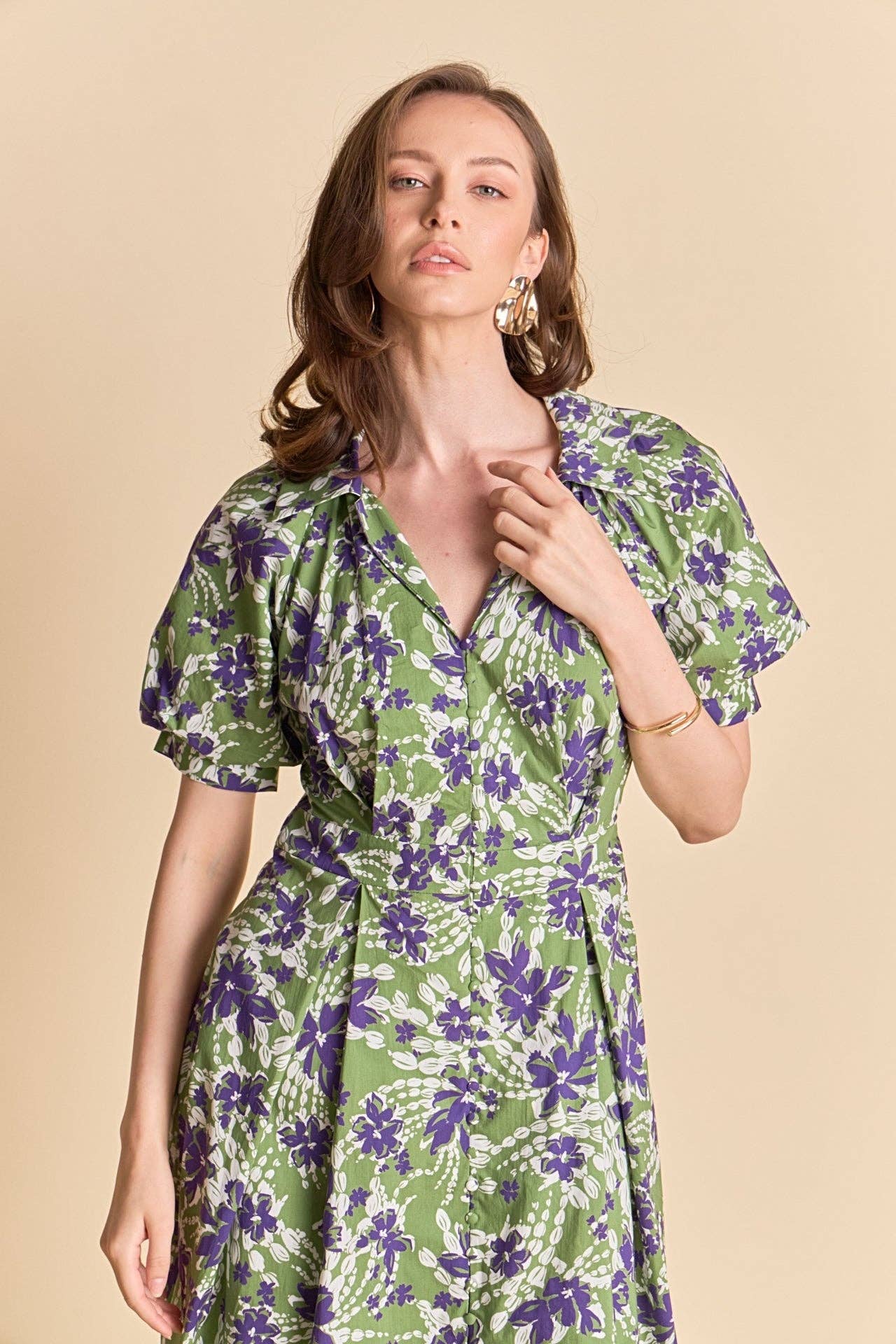Floral Printed Midi Dress