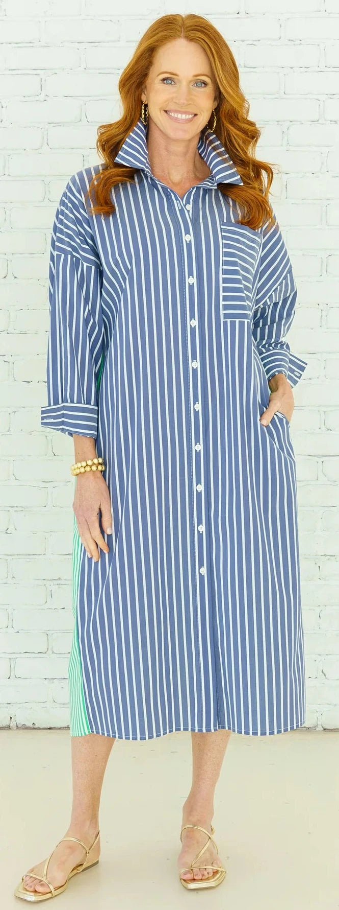 Libby Dress - Navy Stripe