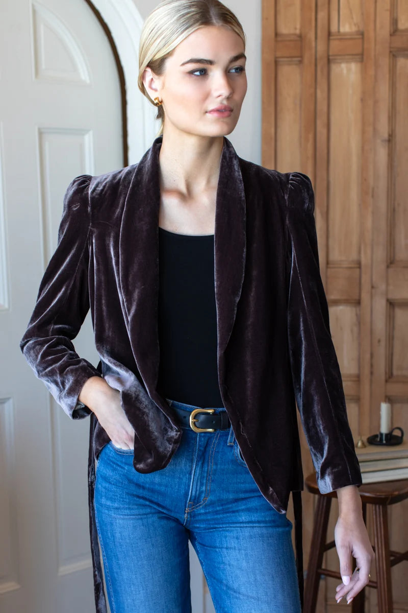 Paris Jacket- Mahogany Silk Velvet