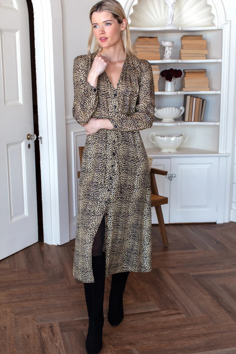 May Dress- Little Cheetah Silk