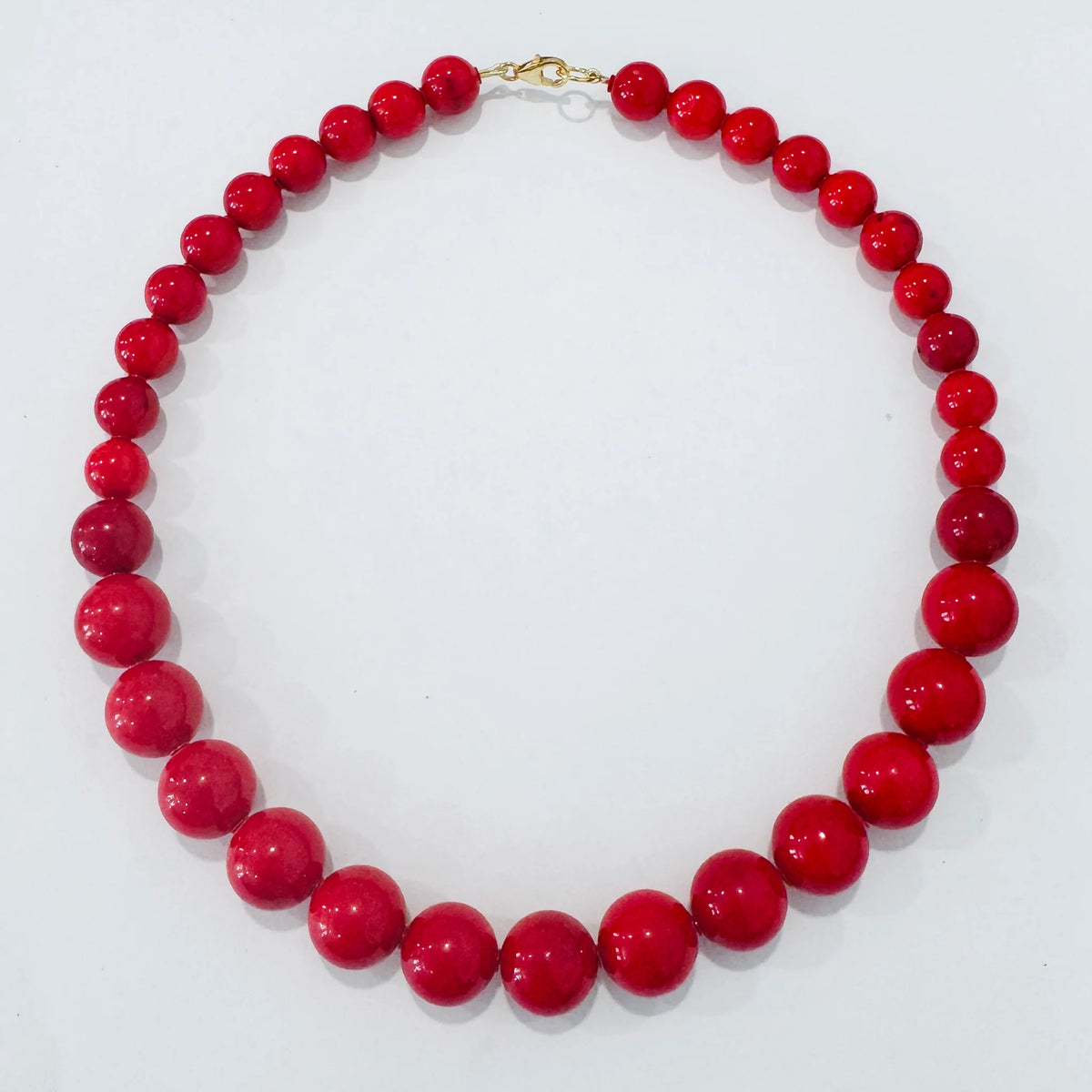 Red Coral Gumball Necklace