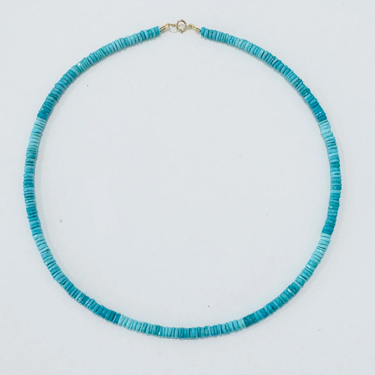 Shaded Turquoise Heishi Necklace