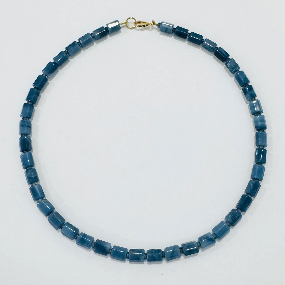 Blue Opal Tube and Blue Sapphire Heishi