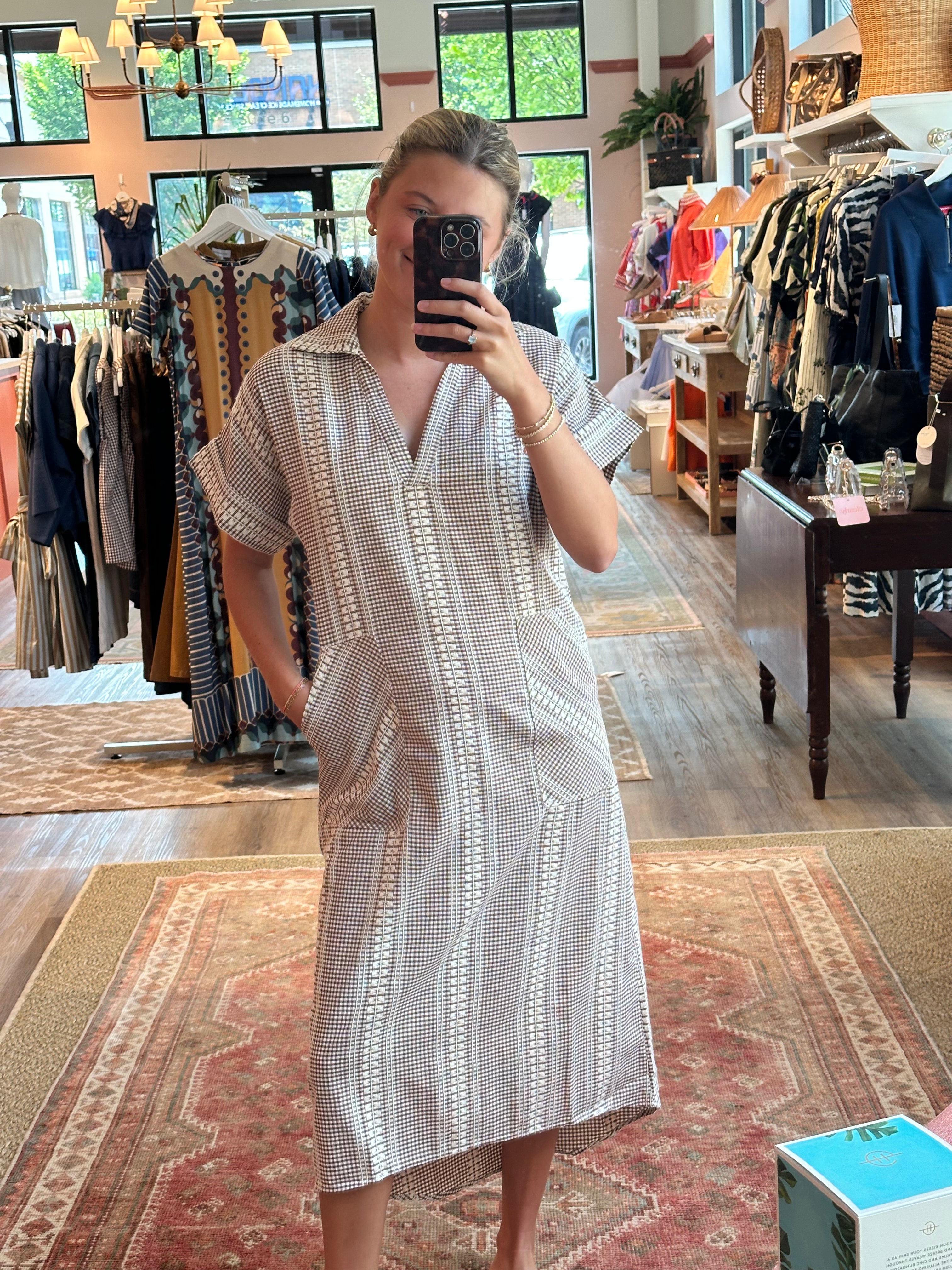 Elaine Dress- Brown