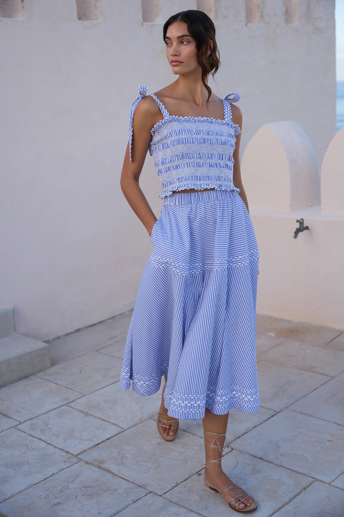 OLIVIA SKIRT- SCONSET BLUE