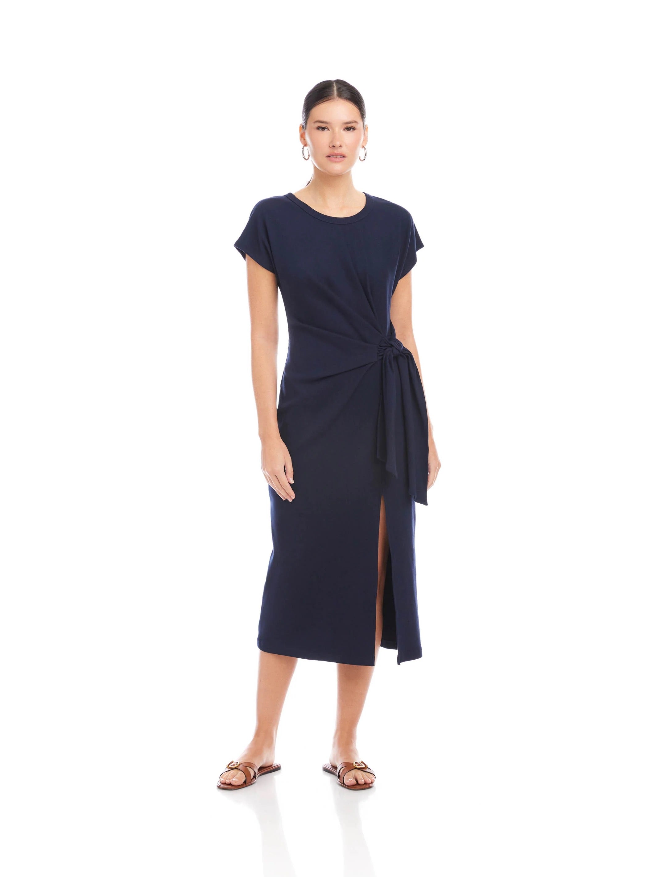 MARISSA SIDE-KNOT MIDI DRESS
