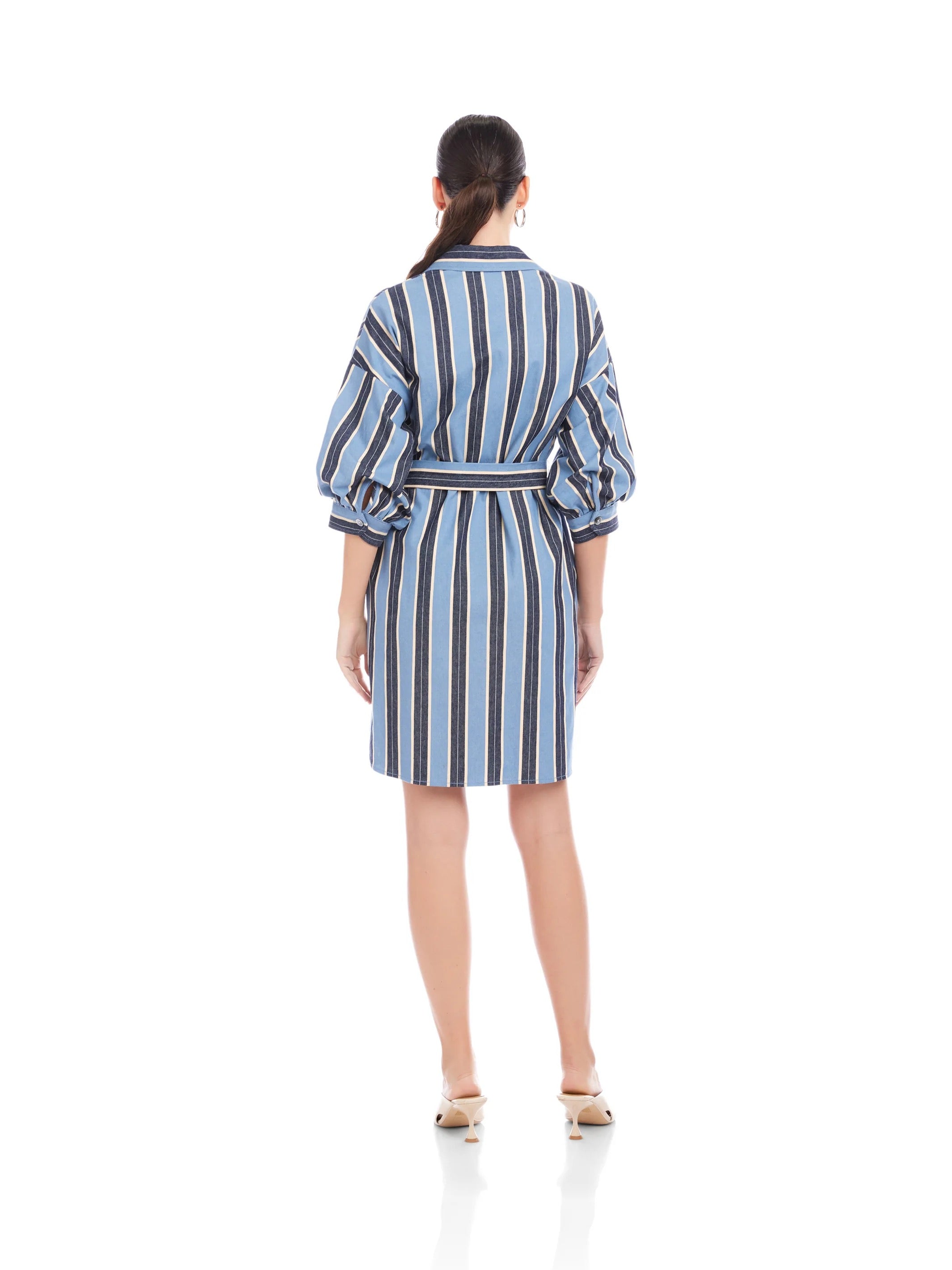 BLAIRE LANTERN SLEEVE TIE DRESS