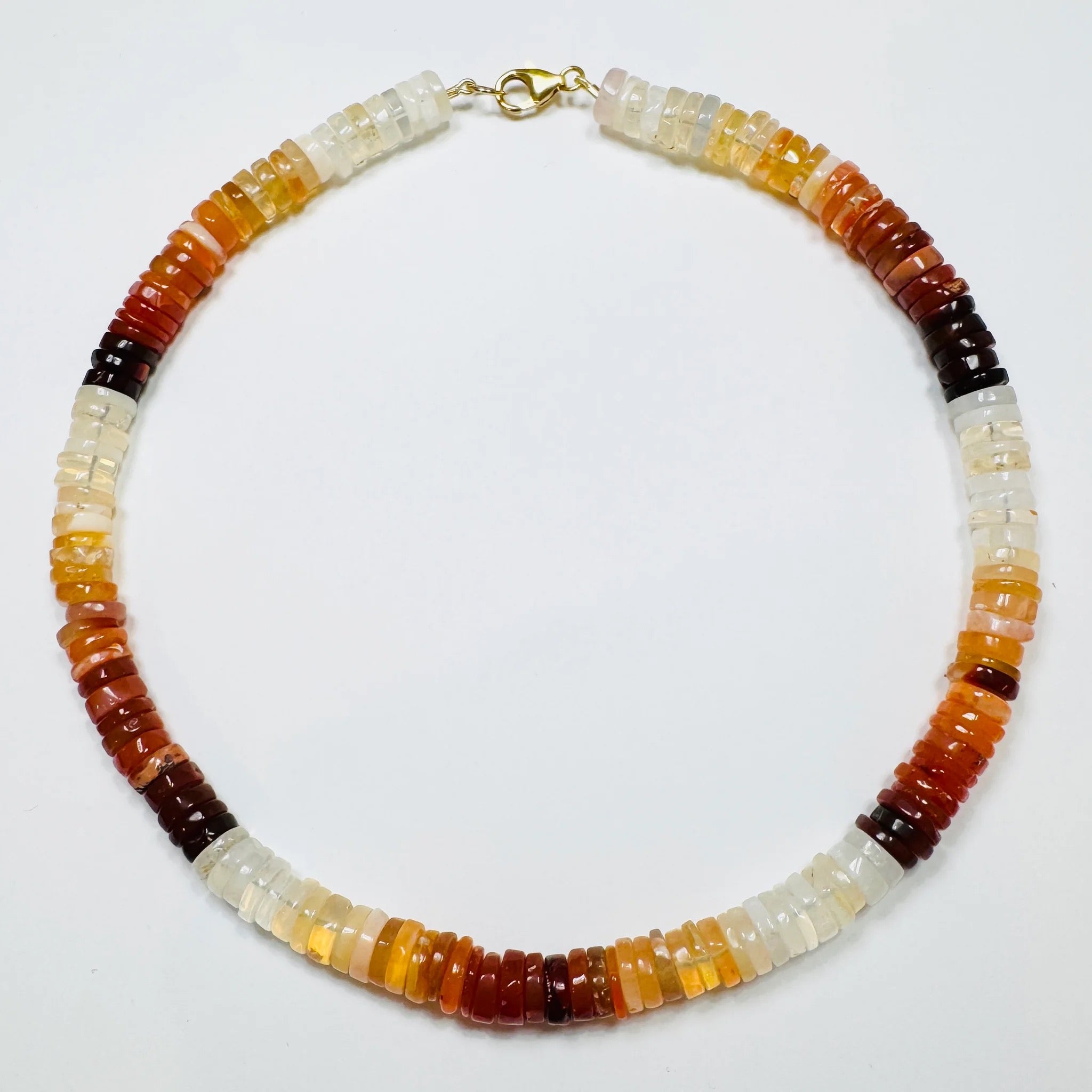 Fire Opal Heishi Necklace