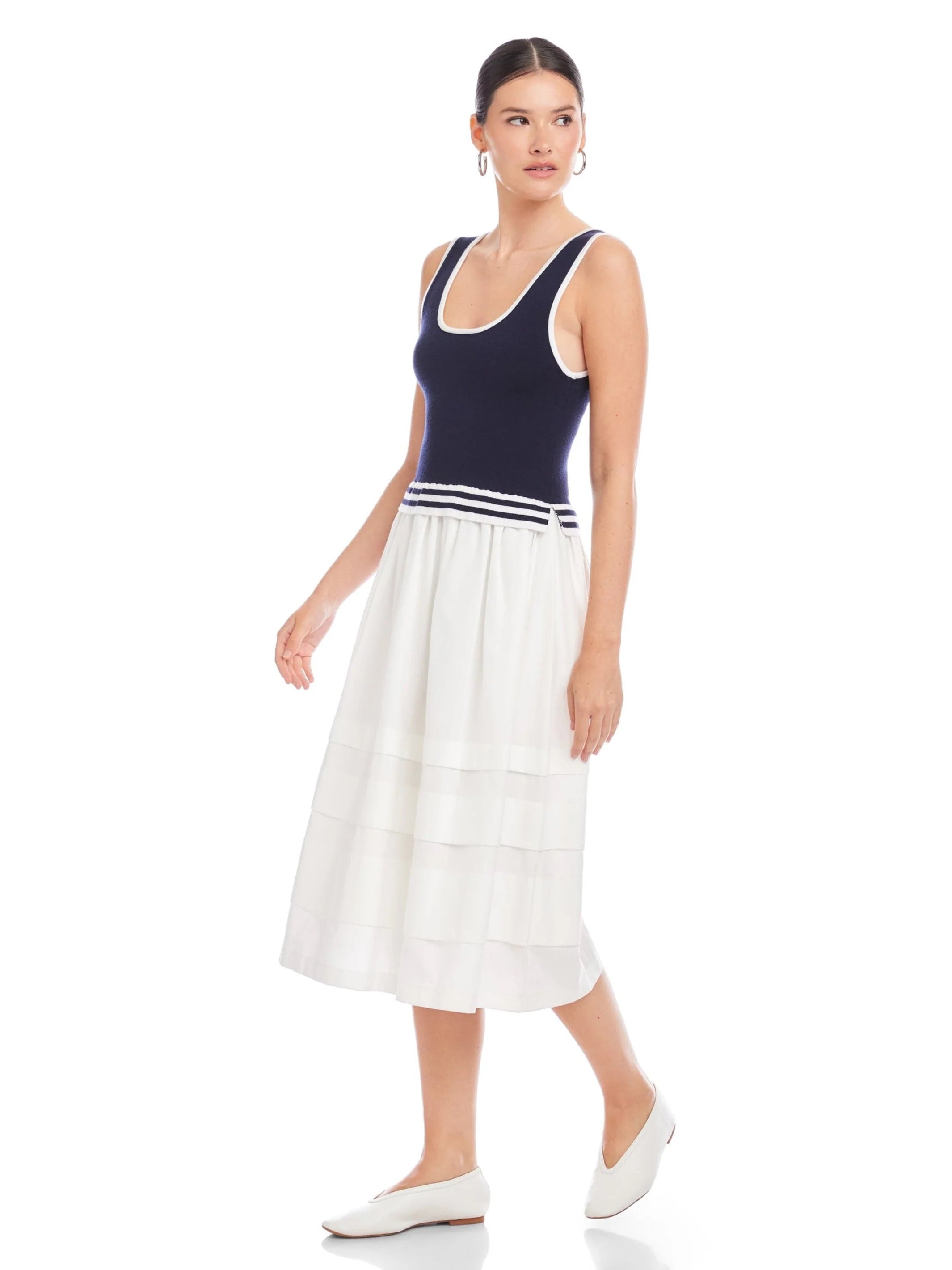 THEA CONTRAST MIDI DRESS