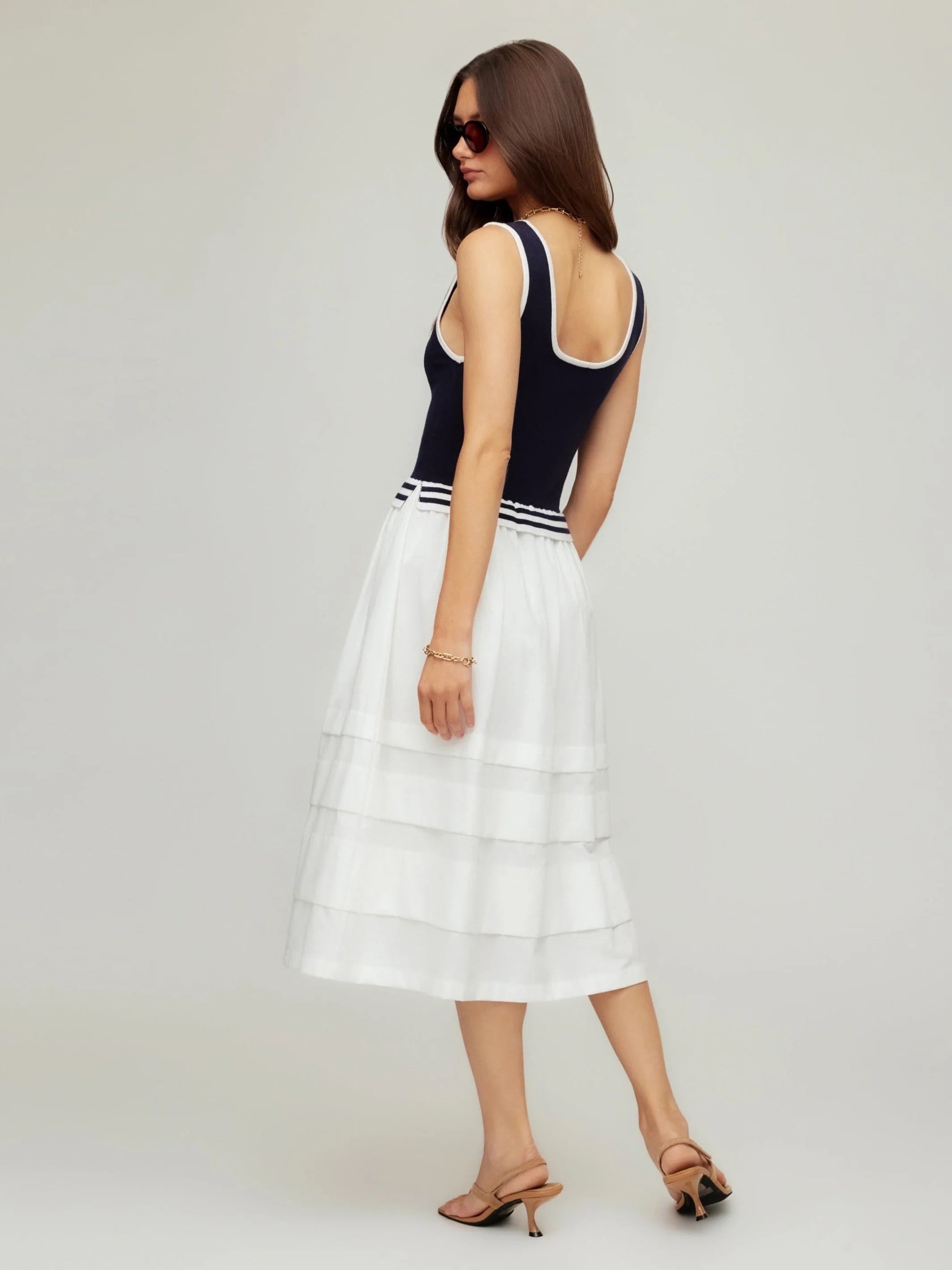 THEA CONTRAST MIDI DRESS