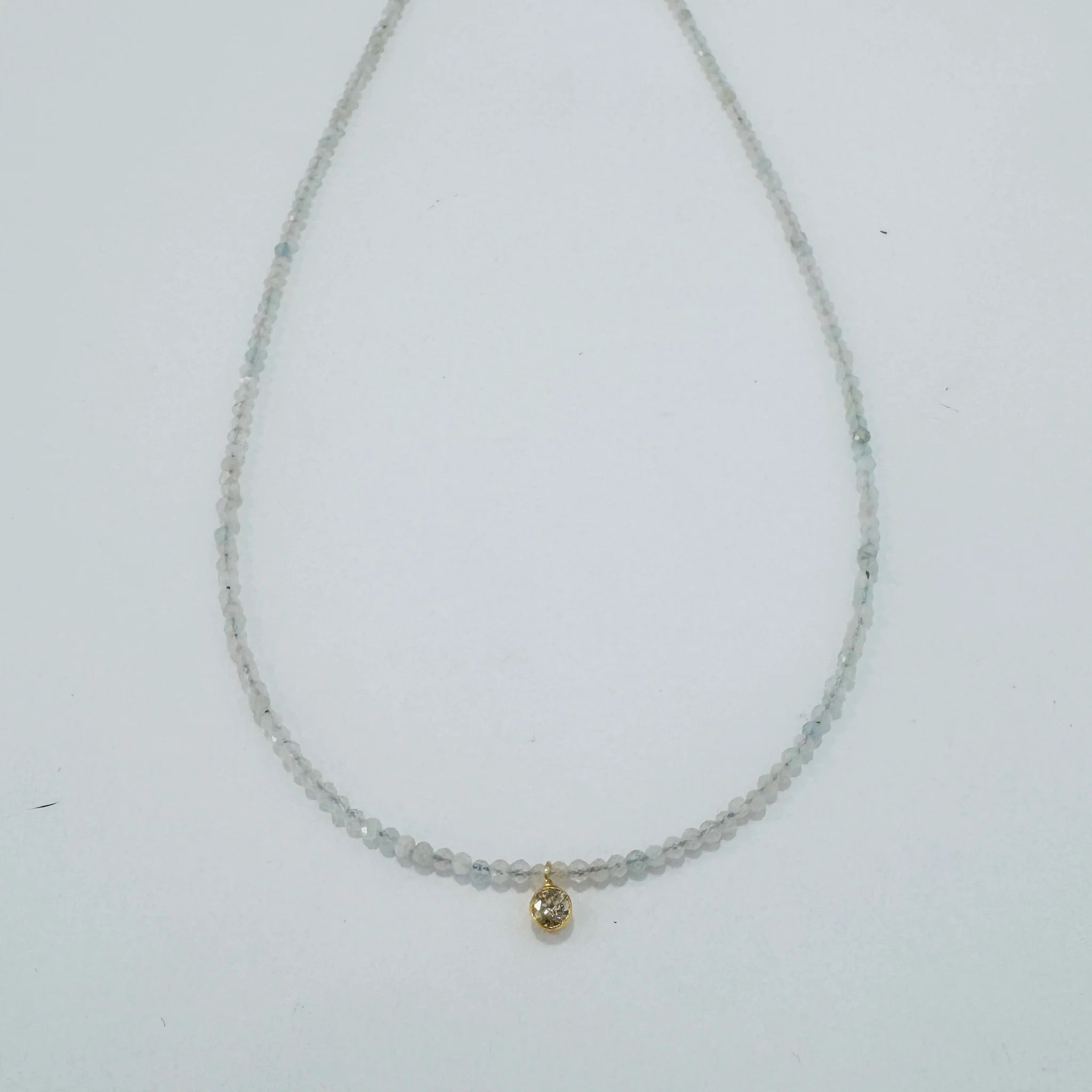 Delicate Necklace with Bezel Set Diamond