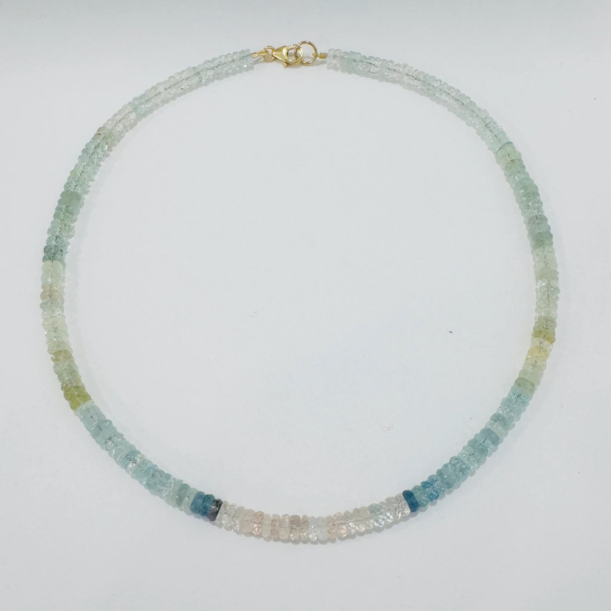 Seaglass Aquamarine Heishi Necklace