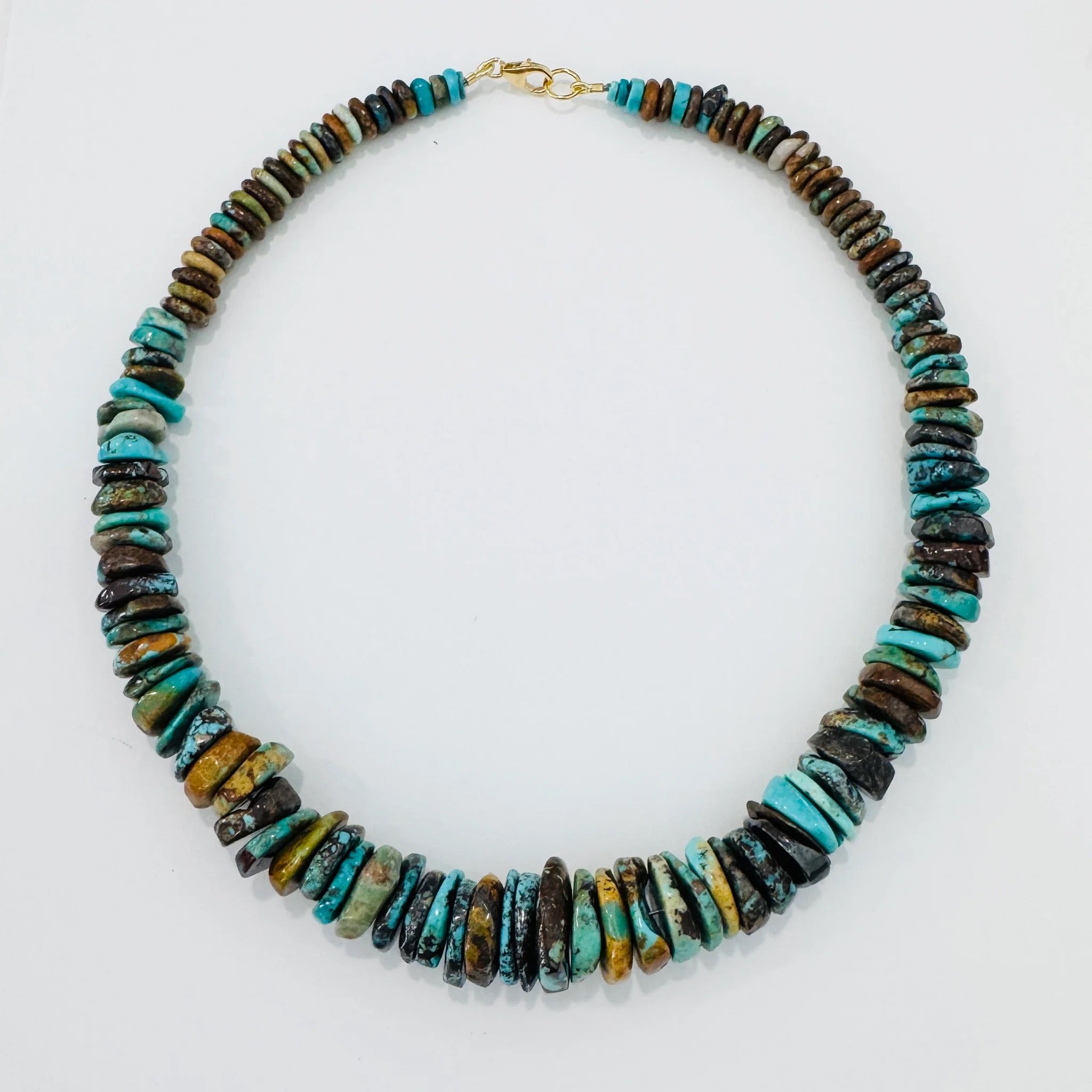 Natural Turquoise Graduated Necklace, 8-18 mm