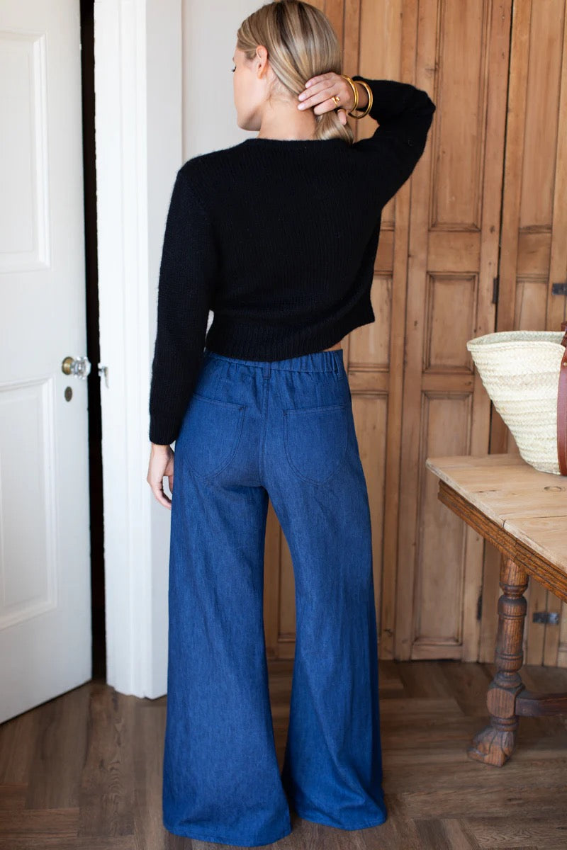 TULIP TROUSER - INDIGO HEMP ORGANIC