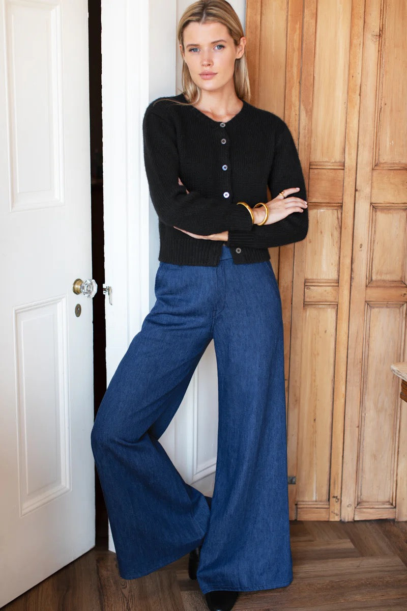 TULIP TROUSER - INDIGO HEMP ORGANIC