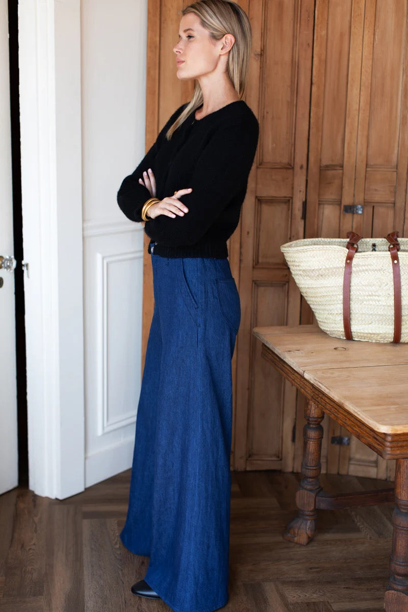 TULIP TROUSER - INDIGO HEMP ORGANIC