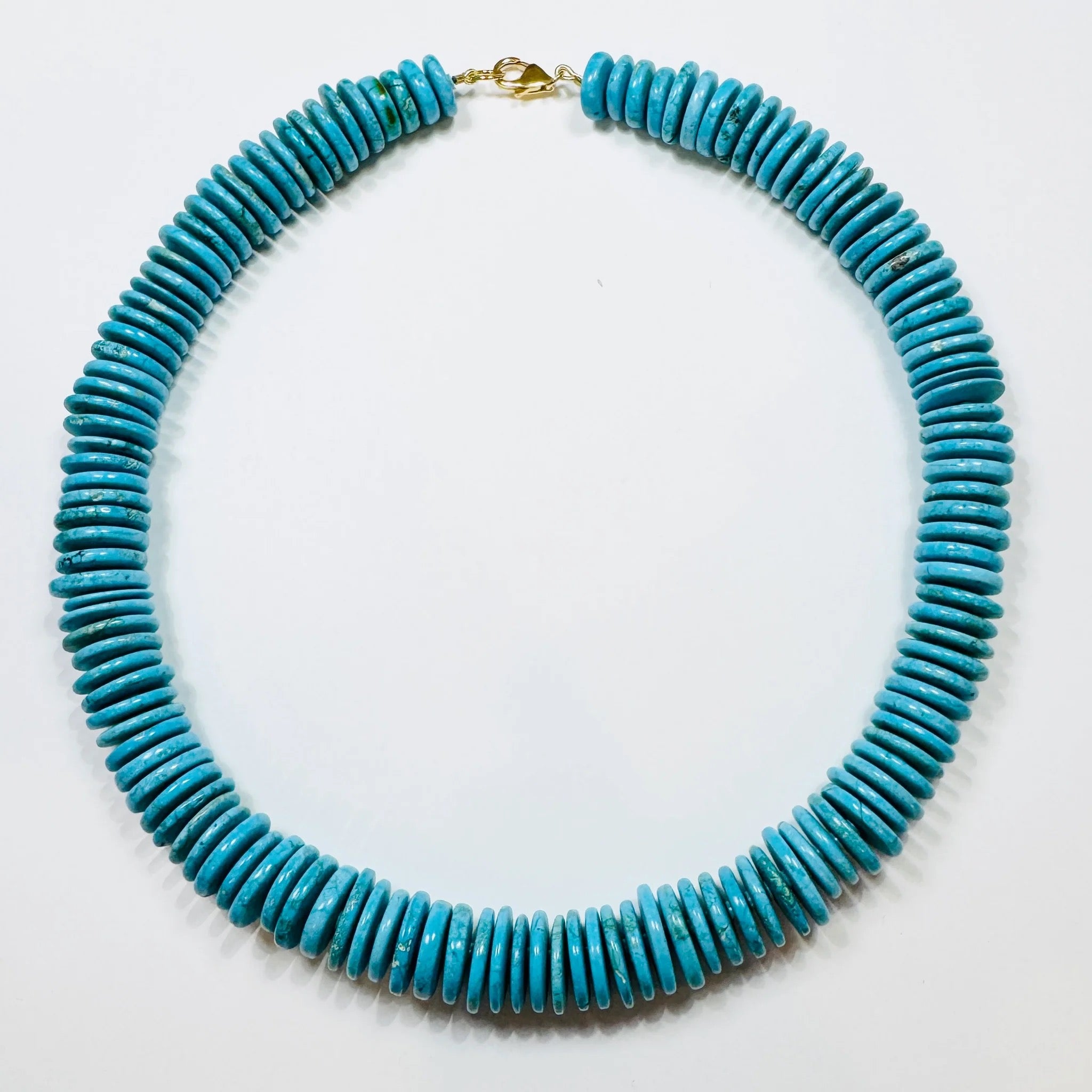 Turquoise Howlite Barrel Candy Necklace