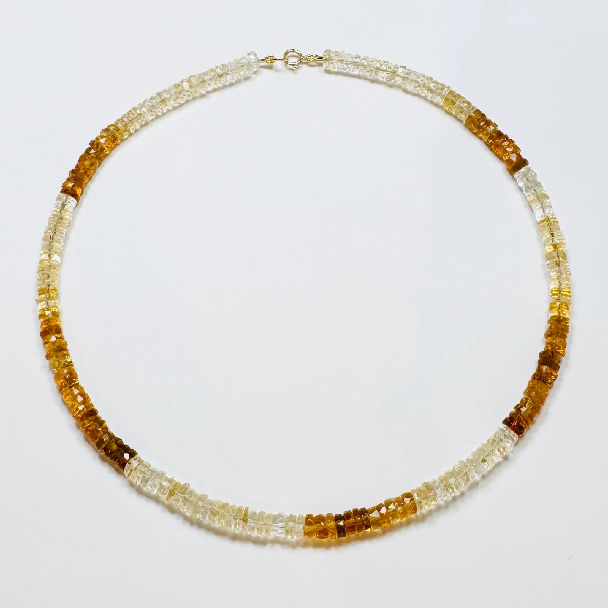 Butter Pecan Citrine Heishi Candy Necklace