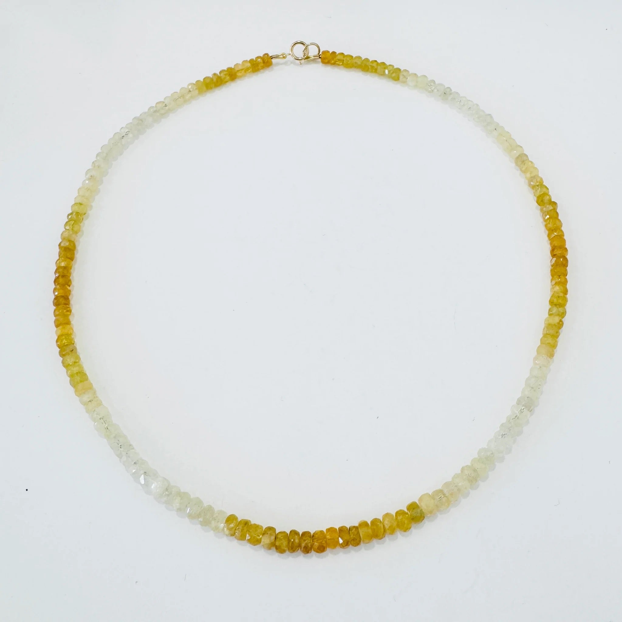 Shaded Yellow Sapphire Heishi Cut Necklace