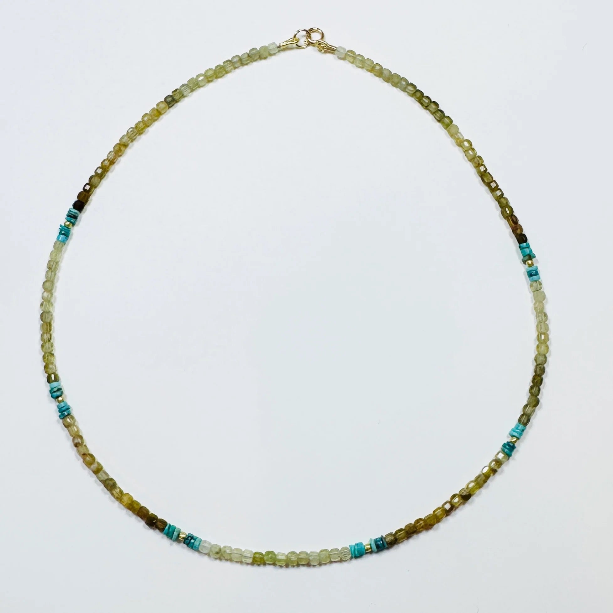 Delicate Color Blocked Cube Necklace, 6 station